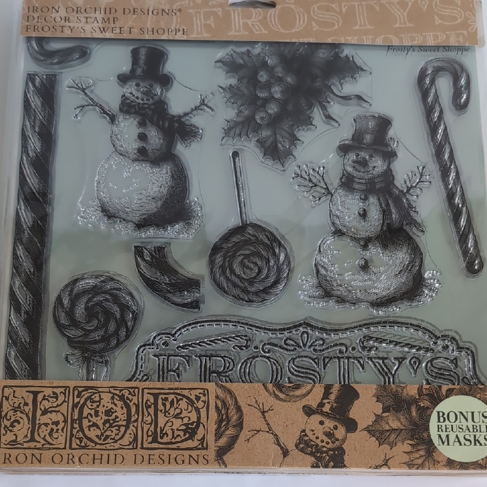 Iron Orchid Designs Frosty Sweet Shop Stamp NIP IOD #1046